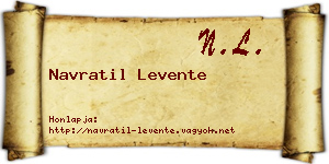 Navratil Levente névjegykártya